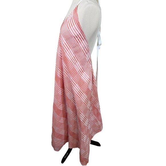 Lovestitch Dress M Orange Striped Retro Beach Swim Preppy Retro Boho Hippie 80s - Picture 5 of 11